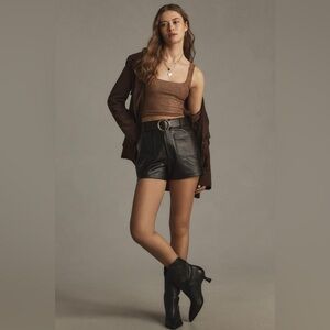 *NWT* Anthropologie / The Hannah Seamless Textured Lurex Tank / Brown / L-XL